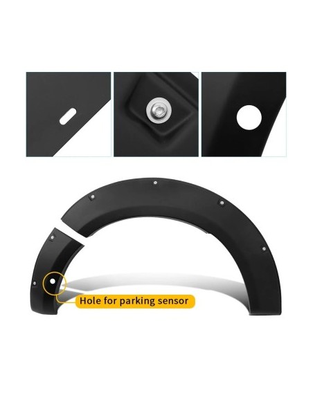 Overfender mudguards dedicated to Ford Ranger T9 WildTrak Double Cab 4 doors 2022-2024 version with parking sensors