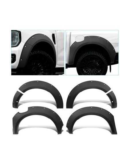 Overfender mudguards dedicated to Ford Ranger T9 WildTrak Double Cab 4 doors 2022-2024 version with parking sensors