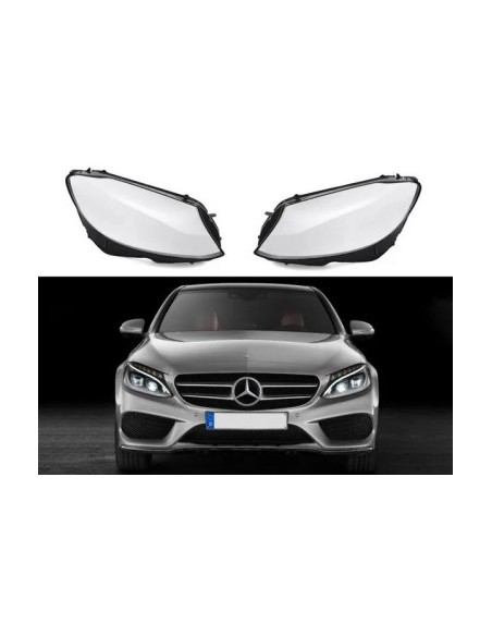 Set of 2 Headlight Glasses for Mercedes C-Class W205 Non Facelift (2015 - 2017)