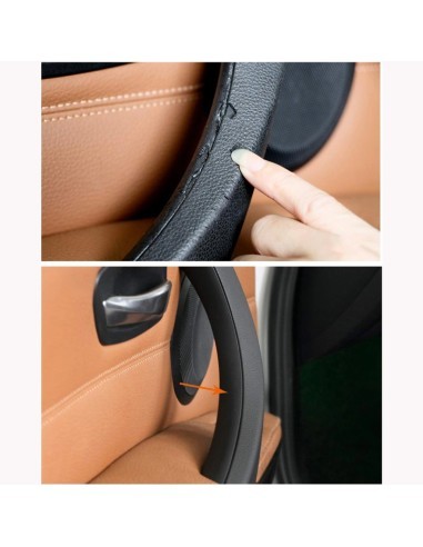 Interior handle left rear door, black, for BMW...