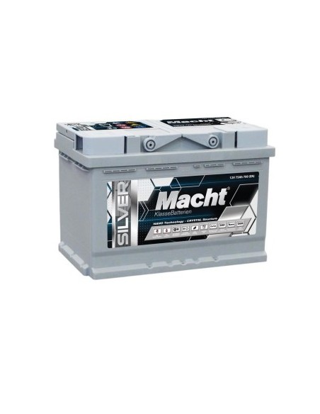 Car Battery, Macht SILVER POWER 12V 75 Ah, 750 A, 278x175x190mm