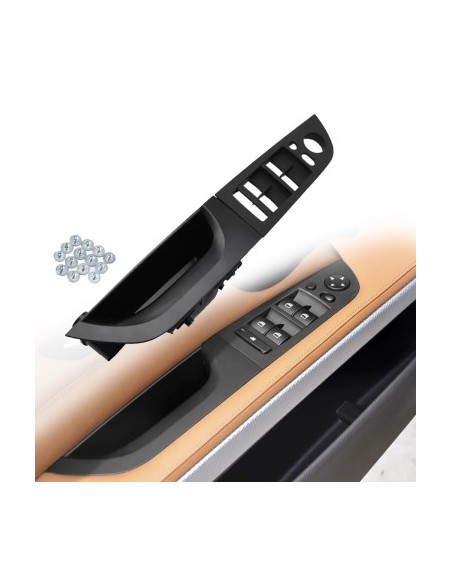 Driver door panel / handle, with folding mirrors for BMW Series 3 E90/E91, black, 35.5 cm