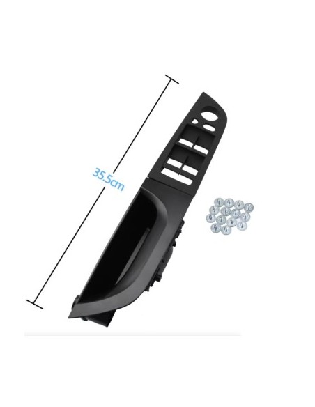 Driver door panel / handle, with folding mirrors for BMW Series 3 E90/E91, black, 35.5 cm