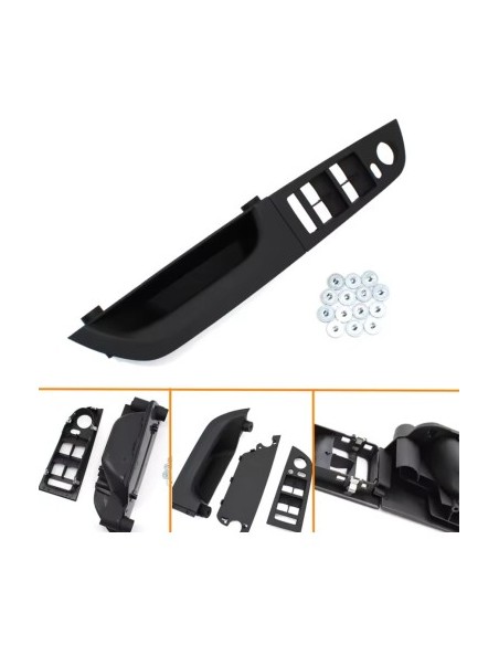 Driver door panel / handle, with folding mirrors for BMW Series 3 E90/E91, black, 35.5 cm
