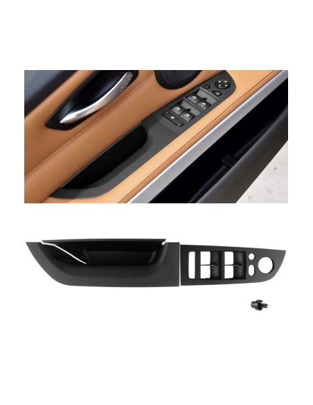 Driver door panel / handle, with folding mirrors for BMW Series 3 E90/E91, black, 35.5 cm