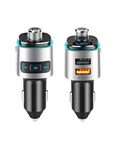 FM Modulator 12-24V Bluetooth 5.0 with Super Charge 3.0 car charger function and USB C port - BC42