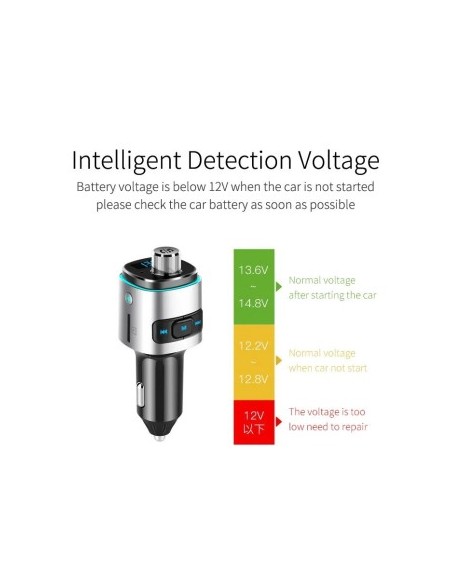 FM Modulator 12-24V Bluetooth 5.0 autós töltő Super Charge 3.0 és USB C port - BC42