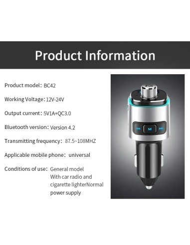 Modulator FM 12-24V Bluetooth 5.0 με λειτουργία...