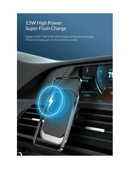 MagSafe Magnetic Car Mount with 15W Fast Charge Wireless Charging Qi Standard QC3.0 - CWCPH-CW19