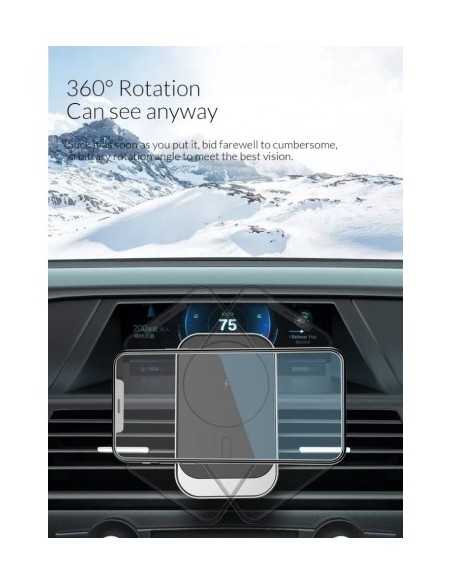 MagSafe Magnetic Car Mount with 15W Fast Charge Wireless Charging Qi Standard QC3.0 - CWCPH-CW19