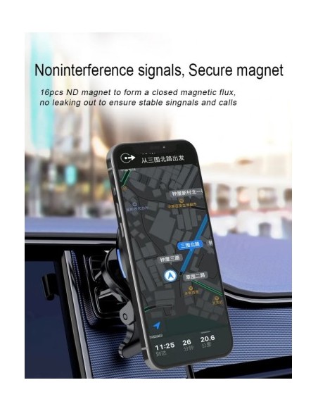 MagSafe Magnetic Car Mount with 15W Fast Charge Wireless Charging Qi Standard QC3.0 - CWCPH-D7