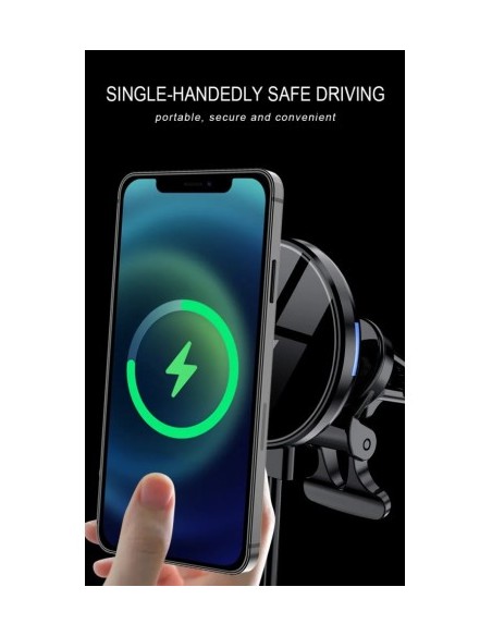 MagSafe Magnetic Car Mount with 15W Fast Charge Wireless Charging Qi Standard QC3.0 - CWCPH-D7