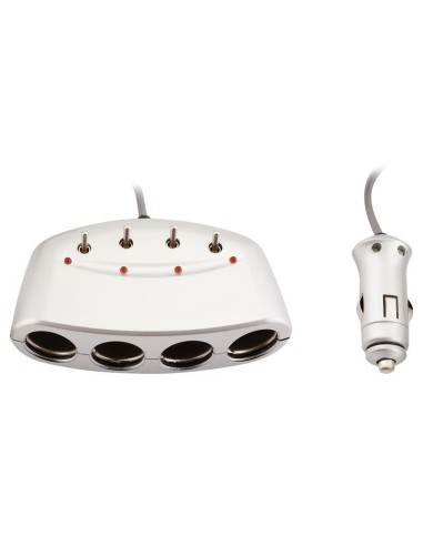 Quadruple socket with extendable cable 12V/24V...