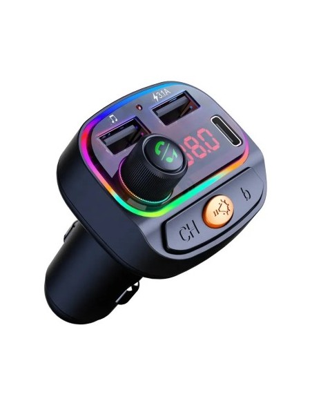 FM Modulator 12-24V Bluetooth 5.0 with Fast Charge 3.0 car charger function and USB C port - C15