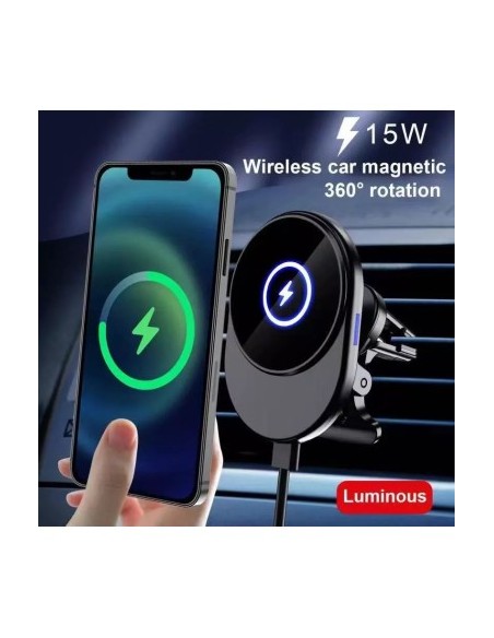 MagSafe Magnetic Car Mount with Wireless Charging 15W Fast Charge Qi Standard QC3.0 - CWCPH-D11