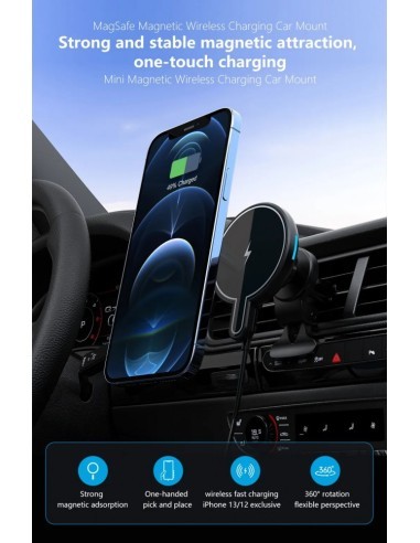 Magnetic car mount MagSafe with wireless...