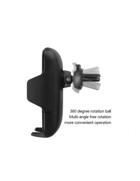 Car Ventilation Grill Mount + Suction Cup 10W Motorized with Wireless Charging Qi Standard Fast Charge Type-C - CWCPH-D1
