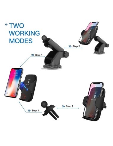 Car Ventilation Grill Mount + Suction Cup 10W...