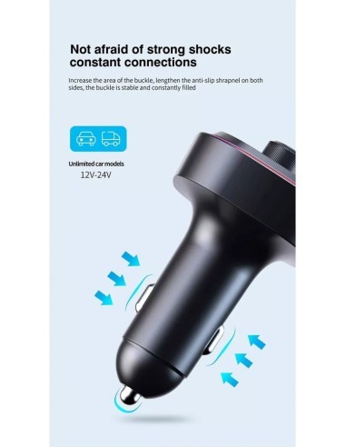 FM Modulator 12-24V Bluetooth 5.0 with Fast...