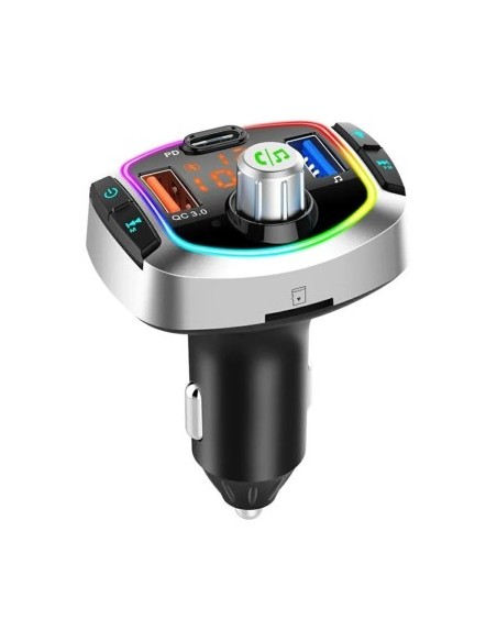 Modulator FM 12-24V Bluetooth 5.0 με λειτουργία φορτιστή αυτοκινήτου 18W Super Charge 3.0 και θύρα USB C - BC63
