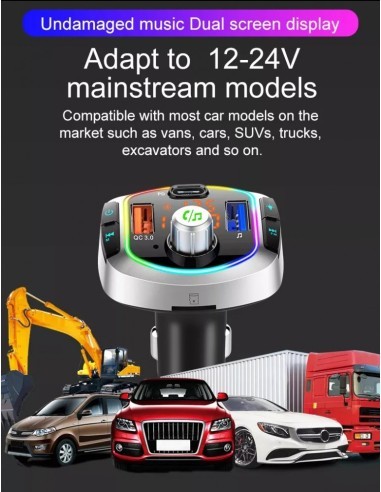 FM Modulator 12-24V Bluetooth 5.0 autós töltő...