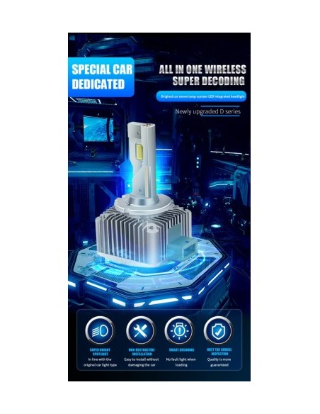 2 db D1S Plug&Play LED autófényszóró készlet Chip Cree 16000 Lm 12V