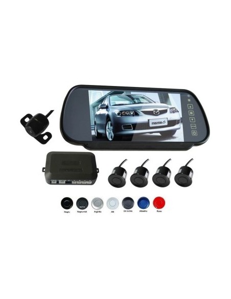 Parking sensors with video camera and 7" LCD display in mirror T24