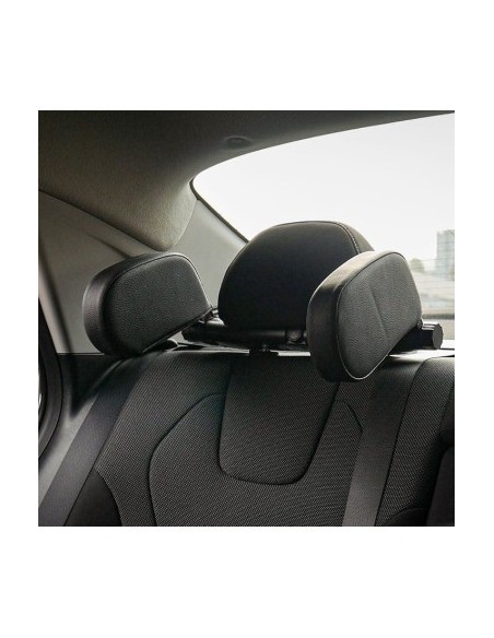 Adjustable Car Headrest Support in Black Eco Leather
