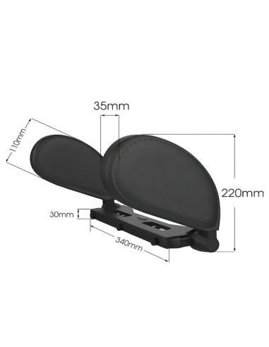 Adjustable Car Headrest Support in Black Eco...