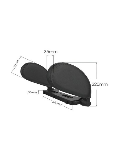 Adjustable Car Headrest Support in Black Eco Leather