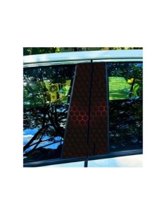 Car Pillar Sticker Set 50x25cm, Black Hexagon, Xenon Bright 2