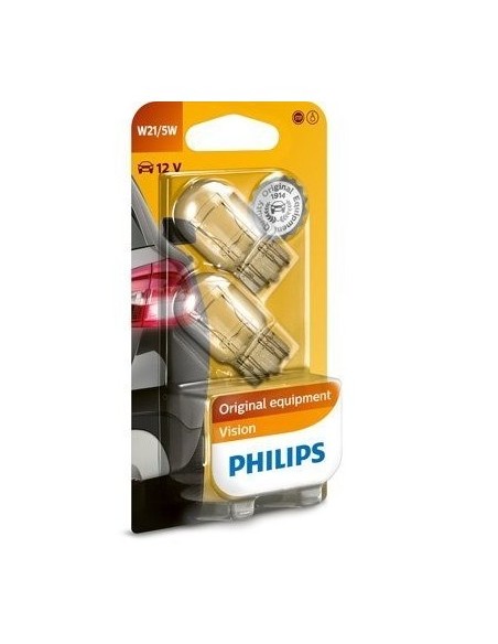 Σετ 2 Λάμπες Χωρίς Σωλήνα 12V, W21/5W W3x16q, Philips