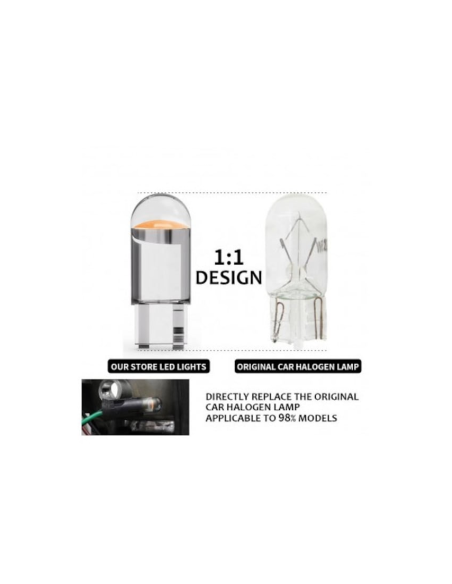 Led авто T10 (W5W) COB водоустойчив, без canbus, Xenon Bright