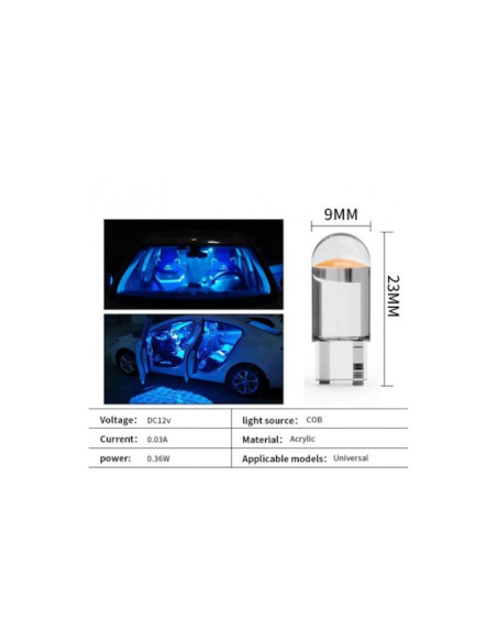 Led авто T10 (W5W) COB водоустойчив, без canbus, Xenon Bright