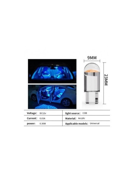 Waterproof T10 (W5W) COB Car LED, no canbus
