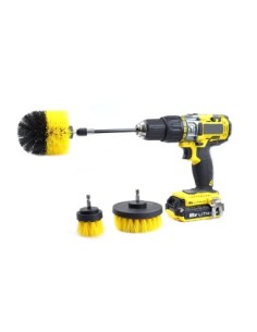 Set of 3 adaptable cleaning brushes for drill Amio 2