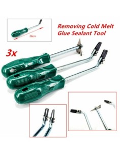 Set of 3 tools for removing sealant from headlights