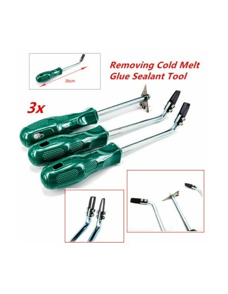 Set of 3 tools for removing sealant from headlights