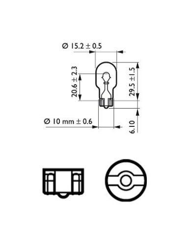 Set of 2 W16W Bulbs, 12v, Osram