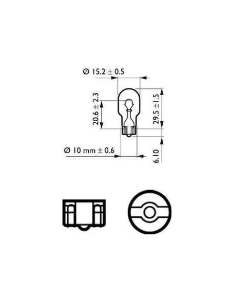 Set of 2 W16W Bulbs, 12v, Osram