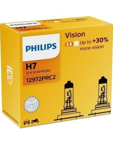 Set of 2 H7 55w 12v Vision Philips Headlight Bulbs