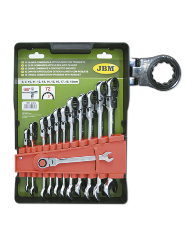 Set of 12 Flexible Ratchet Combination Wrenches