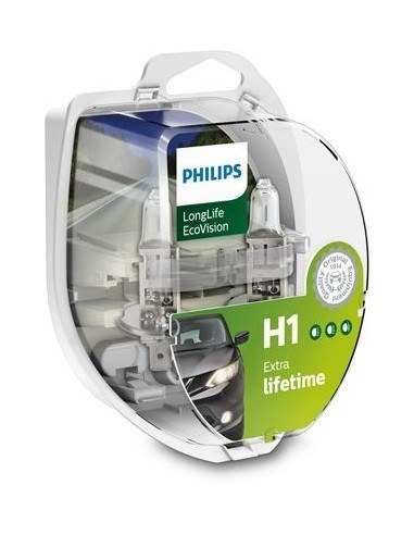 Set of 2 H1 Philips LongLife EcoVision 12V, 55W...