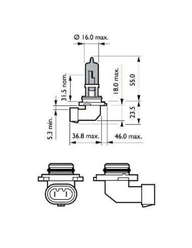 Car bulb HB3 Philips 12V P20D 65W (Blister) Vision