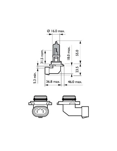 Car bulb HB3 Philips 12V P20D 65W (Blister) Vision