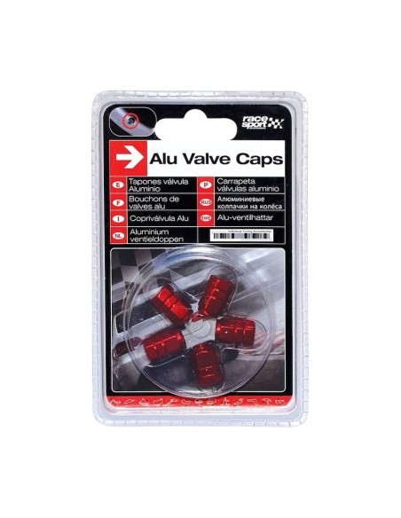 Red Aluminum Hexagonal Wheel Valve Caps