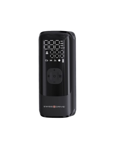 Portable Air Compressor 150 PSI, Fast Tire Pump with LCD Display, LED Flashlight and Rechargeable USB Battery