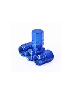 Blue Aluminum Hexagonal Wheel Valve Caps