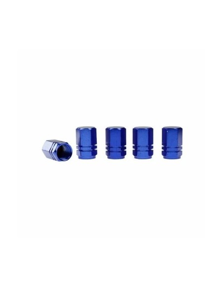 Blue Aluminum Hexagonal Wheel Valve Caps