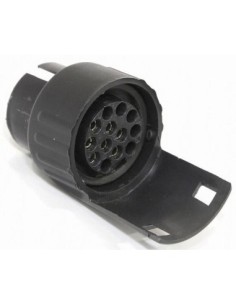 Car trailer socket adapter, plastic, black, 7/13 pins,...